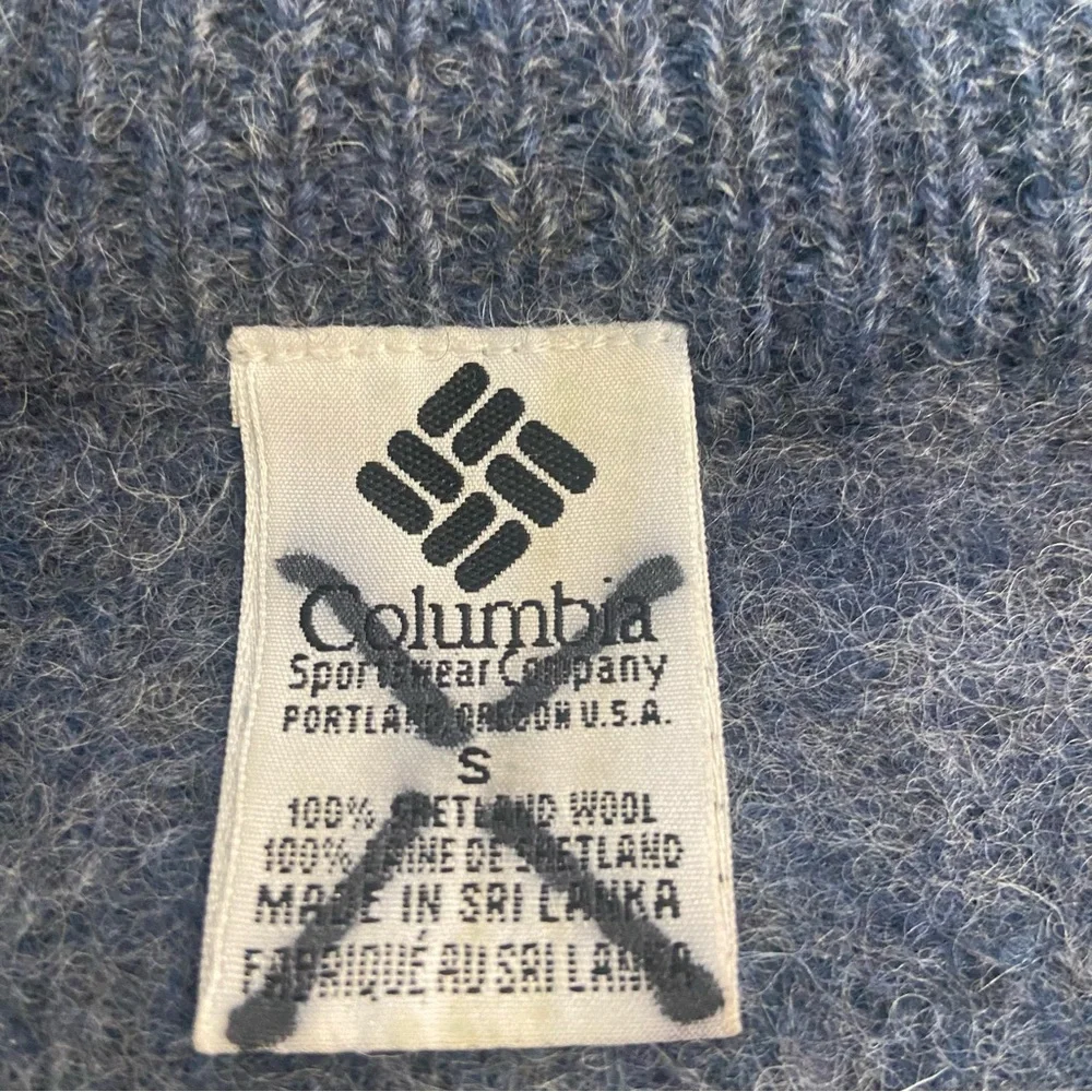 COLUMBIA Vintage 90’s Shetland Wool Sweater 1/4 Zip Mock Neck Small